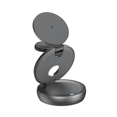 3 in 1 Zinc Alloy Foldable & Rotate Magnetic Wireless Charger