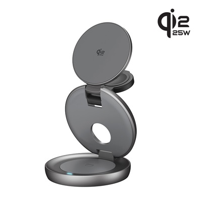 3 in 1 Zinc Alloy Foldable Magnetic Wireless Charger