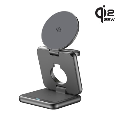 3 in 1 Zinc Alloy Foldable  Magnetic Wireless Charger